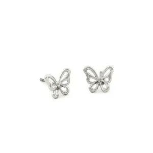 Silver Butterfly Stud Earrings in zamak - Designer Jewelry