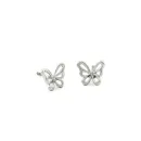 Silver Butterfly Stud Earrings in zamak - Designer Jewelry