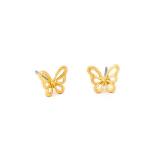 Golden Butterfly Stud Earrings in zamak - Designer Jewelry