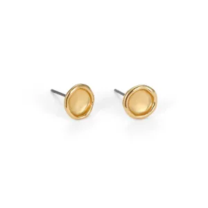 Matte Gold Round Earrings in zamak - Contemporary Jewelry