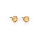 Matte Gold Round Earrings in zamak - Contemporary Jewelry