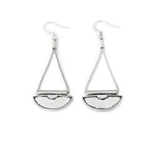 Silver Half-Moon Earrings in zamak - Designer Jewelry