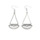 Silver Half-Moon Earrings in zamak - Designer Jewelry