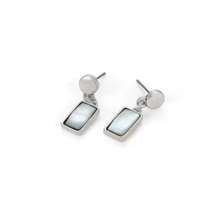 Boucles d'oreilles rectangulaires avec nacre - Élégance antique