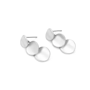 Boucles d'oreilles triple disque argenté - Best Seller