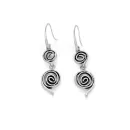 Antique Silver Spiral Drop Earrings - Artistic Elegance