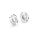 Matte White Irregular Stud Earrings - Modern Elegance