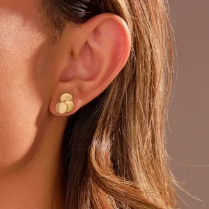 Golden Disc Stud Earrings – Elegant Designer Jewelry