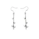 Long Silver-Finish Earrings - Modern geometric design