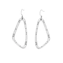 Sculpted Silver-Finish Earrings - Modern and textured design
