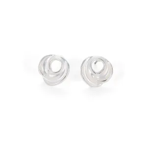 Boucles d’Oreilles Argentées - Design avec Finition Blanche Mate