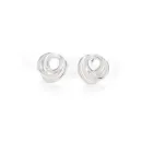 Silver-Plated Earrings - Design with Matte White Finish