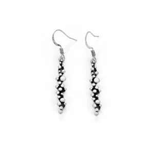 Silver-Plated Earrings - Relief Details and Modern Design