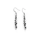 Silver-Plated Earrings - Relief Details and Modern Design