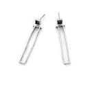 4.5 cm antique silver drop earrings with irregular lines