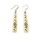 Gold-Plated Earrings - Geometric Cut-Out Design