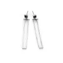 5.5 cm antique silver drop earrings with irregular lines