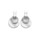 Silver zamak drop earrings with layered discs