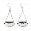 Silver half-moon earrings in zamak