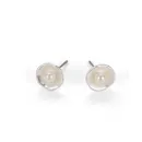 Matte white earrings with pearl